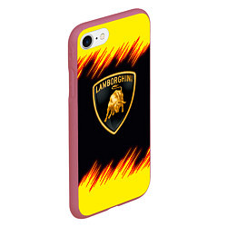 Чехол iPhone 7/8 матовый Lamborghini Neon, цвет: 3D-малиновый — фото 2