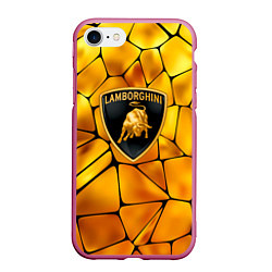 Чехол iPhone 7/8 матовый Lamborghini Gold плиты, цвет: 3D-малиновый