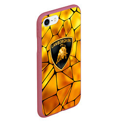 Чехол iPhone 7/8 матовый Lamborghini Gold плиты, цвет: 3D-малиновый — фото 2