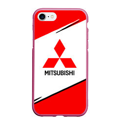Чехол iPhone 7/8 матовый Mitsubishi Logo Geometry, цвет: 3D-малиновый