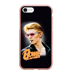 Чехол iPhone 7/8 матовый David Bowie Smoking, цвет: 3D-светло-розовый