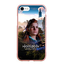Чехол iPhone 7/8 матовый Aloy Horizon Forbidden West game, цвет: 3D-светло-розовый
