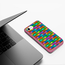 Чехол iPhone 7/8 матовый Разноцветные Доллары, цвет: 3D-малиновый — фото 2