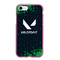 Чехол iPhone 7/8 матовый Valorant Green Fire, цвет: 3D-малиновый