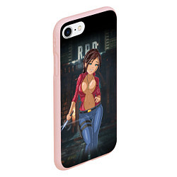 Чехол iPhone 7/8 матовый Claire Redfield from Resident Evil 2 remake by sex, цвет: 3D-светло-розовый — фото 2