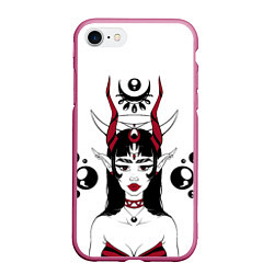 Чехол iPhone 7/8 матовый Devil beauty, цвет: 3D-малиновый