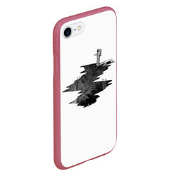 Чехол iPhone 7/8 матовый Шаг в бесконечную бездну, цвет: 3D-малиновый — фото 2
