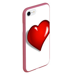 Чехол iPhone 7/8 матовый Сердце большое мультяшное, цвет: 3D-малиновый — фото 2