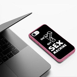 Чехол iPhone 7/8 матовый SEX MACHINE Секс Машина, цвет: 3D-малиновый — фото 2