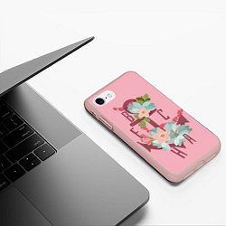 Чехол iPhone 7/8 матовый Якорь весны, цвет: 3D-светло-розовый — фото 2