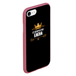 Чехол iPhone 7/8 матовый Её величество Елена!, цвет: 3D-малиновый — фото 2