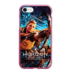 Чехол iPhone 7/8 матовый Horizon Forbidden West - Элой арт, цвет: 3D-малиновый