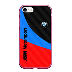 Чехол iPhone 7/8 матовый BMW MOTOSPORT 2022, цвет: 3D-малиновый