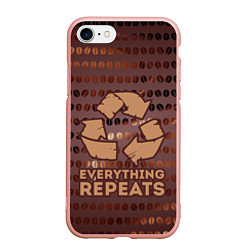 Чехол iPhone 7/8 матовый Everything repeats, цвет: 3D-светло-розовый