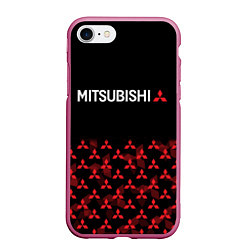 Чехол iPhone 7/8 матовый MITSUBISHI HALF PATTERN, цвет: 3D-малиновый