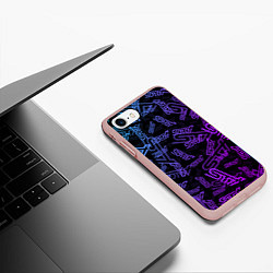 Чехол iPhone 7/8 матовый STI NEON PATTERN, цвет: 3D-светло-розовый — фото 2