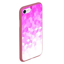 Чехол iPhone 7/8 матовый 3D ромб розовый, цвет: 3D-малиновый — фото 2