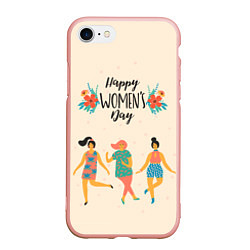 Чехол iPhone 7/8 матовый Девчата, цвет: 3D-светло-розовый