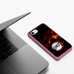 Чехол iPhone 7/8 матовый Zenitsu Agatsuma Убийца демонов, цвет: 3D-малиновый — фото 2