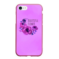 Чехол iPhone 7/8 матовый Beautiful flower, цвет: 3D-малиновый