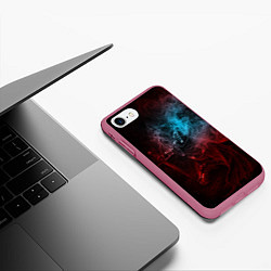 Чехол iPhone 7/8 матовый Погасший рыцарь Elden Ring, цвет: 3D-малиновый — фото 2
