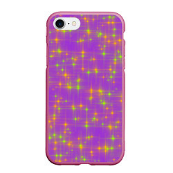 Чехол iPhone 7/8 матовый Космос, лиловое звёздное небо, цвет: 3D-малиновый