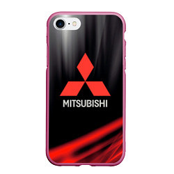 Чехол iPhone 7/8 матовый Mitsubishi митсубиси sport, цвет: 3D-малиновый