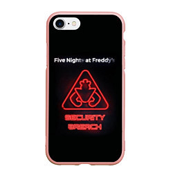 Чехол iPhone 7/8 матовый Five Nights at Freddys: Security Breach logo, цвет: 3D-светло-розовый