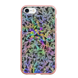 Чехол iPhone 7/8 матовый Психоделические мухи, цвет: 3D-светло-розовый