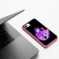 Чехол iPhone 7/8 матовый Шинобу Кочо силуэт Клинок рассекающего демонов, цвет: 3D-малиновый — фото 2
