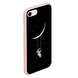 Чехол iPhone 7/8 матовый Космонавт Звёзды, цвет: 3D-светло-розовый — фото 2