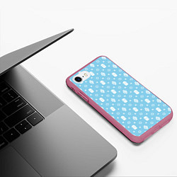 Чехол iPhone 7/8 матовый Узор Sky Blue Dope Camo Dope Street Market, цвет: 3D-малиновый — фото 2