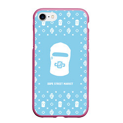 Чехол iPhone 7/8 матовый Узор Sky Blue Dope Ski Mask Dope Street Market, цвет: 3D-малиновый