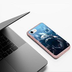 Чехол iPhone 7/8 матовый Пираньи Челюсти Монстры, цвет: 3D-светло-розовый — фото 2