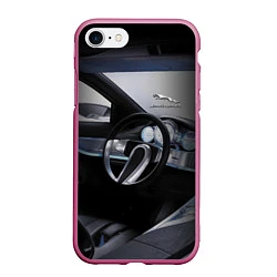 Чехол iPhone 7/8 матовый Jaguar Salon Prestige!, цвет: 3D-малиновый