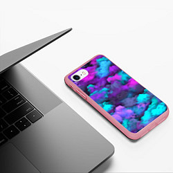 Чехол iPhone 7/8 матовый Неоновые тучи, цвет: 3D-баблгам — фото 2