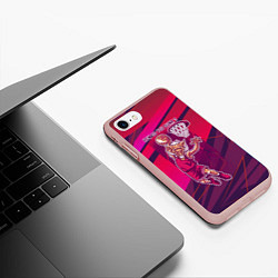 Чехол iPhone 7/8 матовый Баскетбол кабан, цвет: 3D-светло-розовый — фото 2