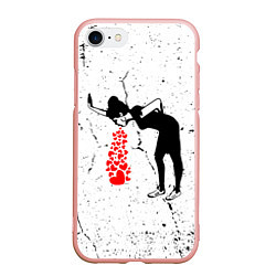 Чехол iPhone 7/8 матовый Banksy - Бэнкси больная любовь, цвет: 3D-светло-розовый