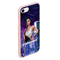 Чехол iPhone 7/8 матовый Judy Cyberpunk2077 Джуди, цвет: 3D-светло-розовый — фото 2