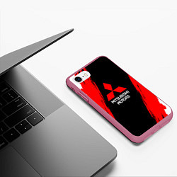 Чехол iPhone 7/8 матовый MITSUBSHI MOTORS КРАСКА, цвет: 3D-малиновый — фото 2