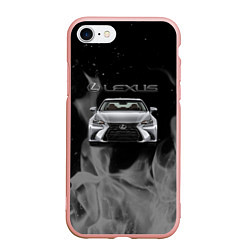 Чехол iPhone 7/8 матовый Lexus лексус огонь, цвет: 3D-светло-розовый