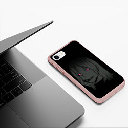 Чехол iPhone 7/8 матовый Девушка с неоновыми глазами, цвет: 3D-светло-розовый — фото 2