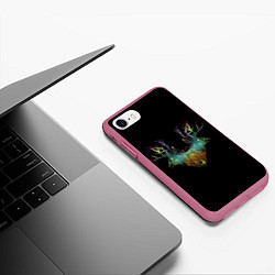 Чехол iPhone 7/8 матовый Душа природы - олени, цвет: 3D-малиновый — фото 2