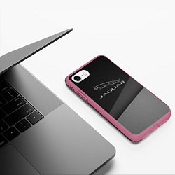 Чехол iPhone 7/8 матовый JAGUR оттенки серого, цвет: 3D-малиновый — фото 2