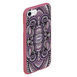 Чехол iPhone 7/8 матовый Абстракция Разноцветный калейдоскоп Фиолетовый, че, цвет: 3D-малиновый — фото 2