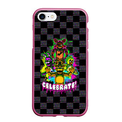 Чехол iPhone 7/8 матовый Five Nights at Freddys - FNAF, цвет: 3D-малиновый