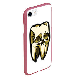Чехол iPhone 7/8 матовый Зуб череп, цвет: 3D-малиновый — фото 2