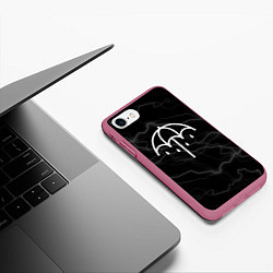 Чехол iPhone 7/8 матовый Bring me the horizon молнии, цвет: 3D-малиновый — фото 2