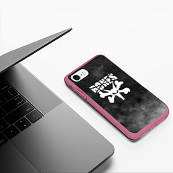 Чехол iPhone 7/8 матовый BONES, цвет: 3D-малиновый — фото 2