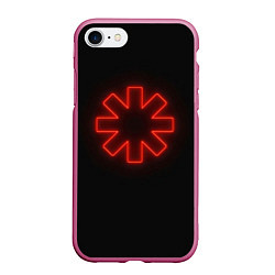 Чехол iPhone 7/8 матовый RHCP Neon, цвет: 3D-малиновый